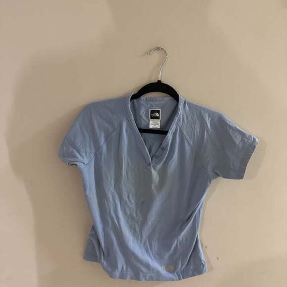 The North Face Women's Light Blue V-Neck Short Sleeve Top Size M/M
